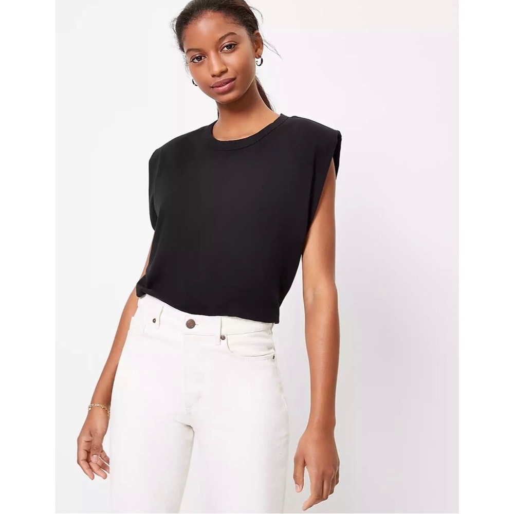 Black Padded Shoulder Muscle Tee